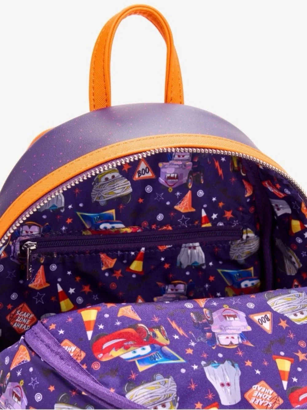 Loungefly Lightning McQueen Halloween Mini Backpack - Red, Purple, Orange, Pink - Picture 5 of 7